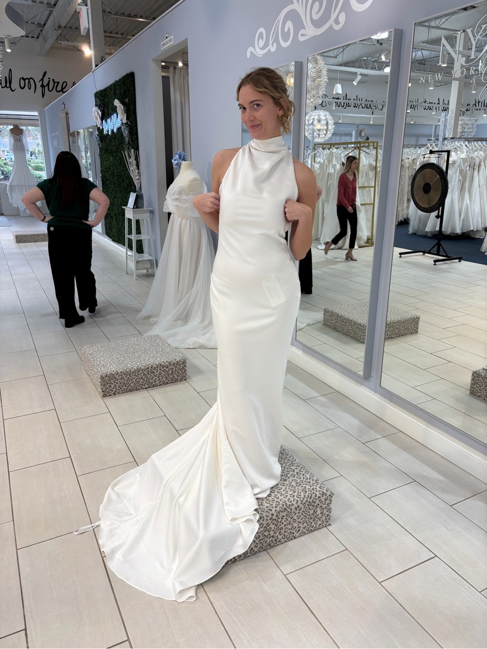 Elegant White Halter Dress